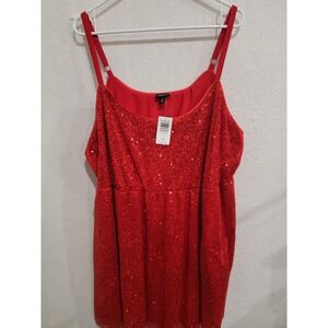 Torrid Mini Sequin Skater Dress 2 2X 18-20 Jester Red NWT Sparkle Party Cocktail